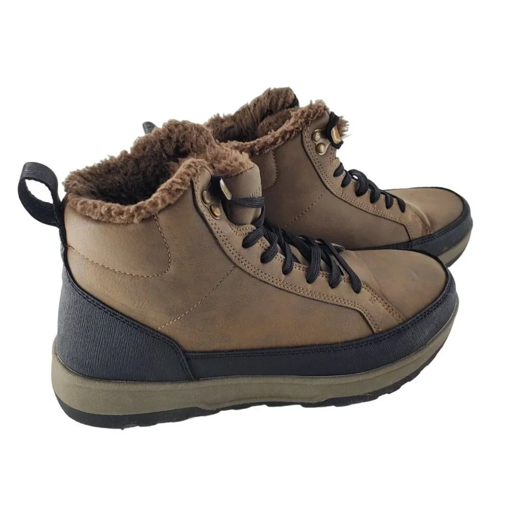 Weatherproof 8 Men Winter Boots Logjam Shearling Lace-up Outdoor Snow Shoes
